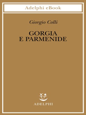 cover image of Gorgia e Parmenide